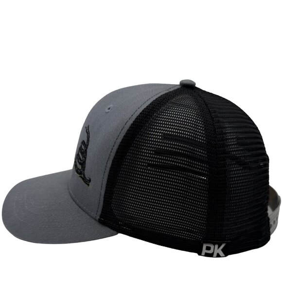 INFINITY HEADWEAR "Don't Tread on Me" Snake Embroidered Grey Black Snapback Hat - Picture 5 of 10